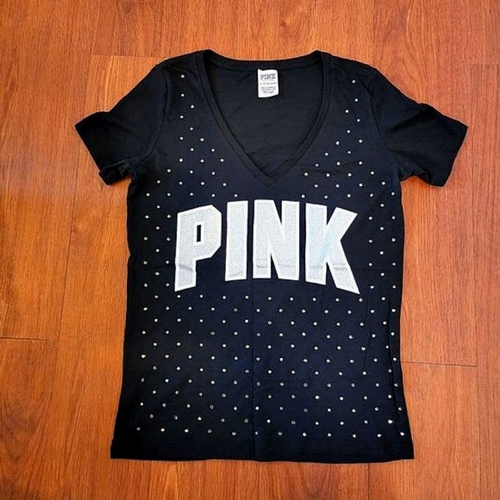 PINK Rhinestone Tee size XS